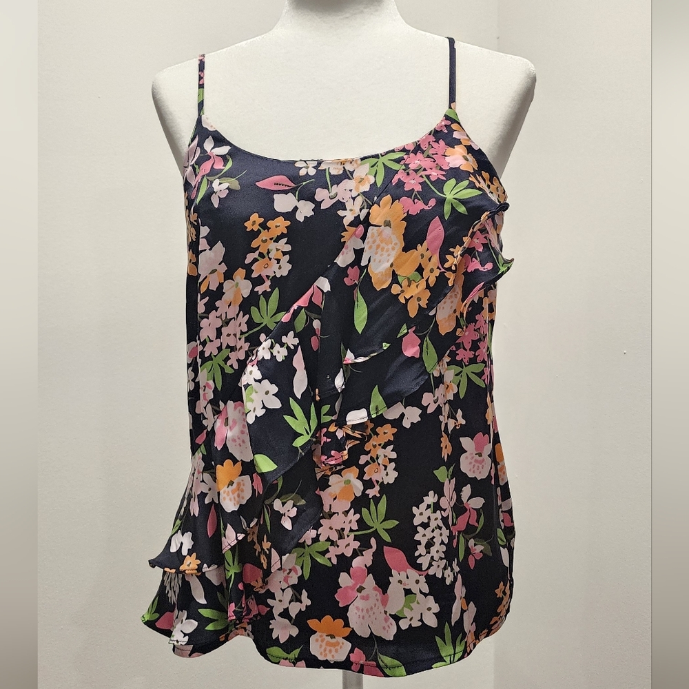 A New Day Women’s Floral Cami Tank Top Black Size S